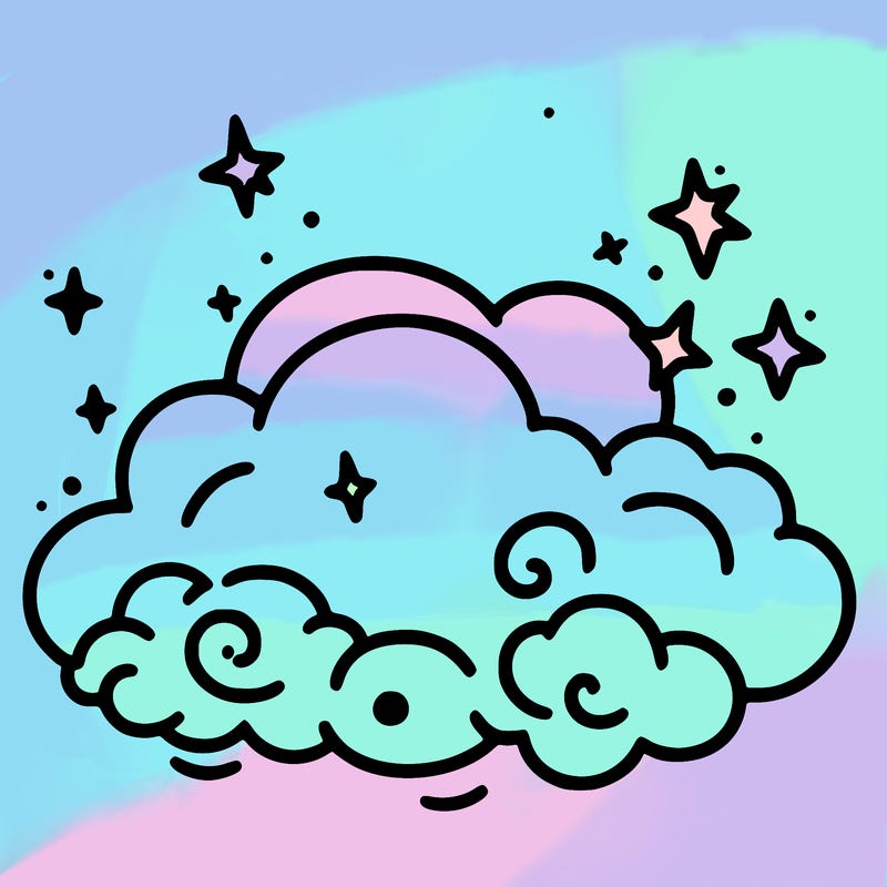 pink starry cloud sky