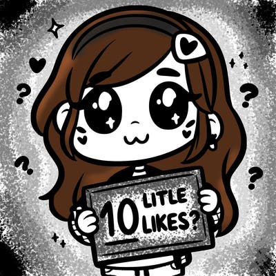 girl holding a sign that says 10 likes?