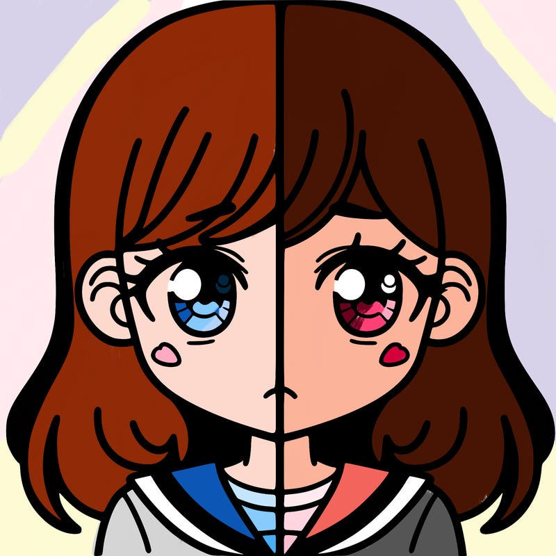a split of a girl