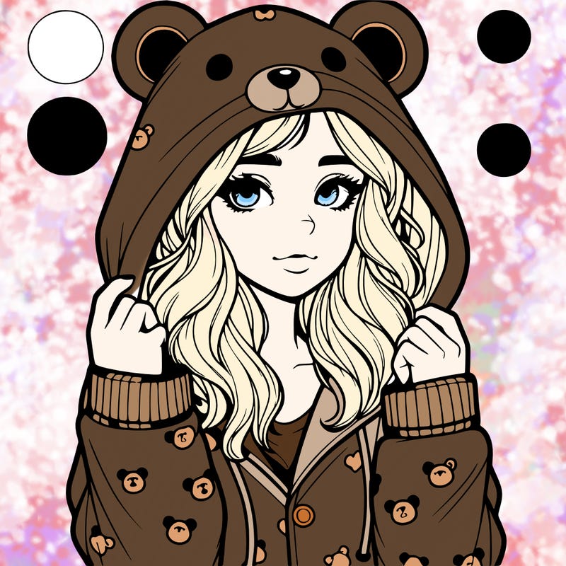 realistic girl in a animal pjs hoodie
