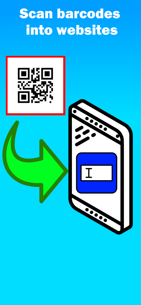 Grafica che mostra i dati di un codice QR trasferiti in un campo di un modulo web su uno smartphone