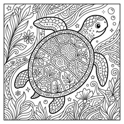 Unleash your child's creativity with this charming Zentangle turtle coloring page, perfectly designed for young artists. Featuring a friendly reptile with intricate patterns, it offers hours of engaging fun.