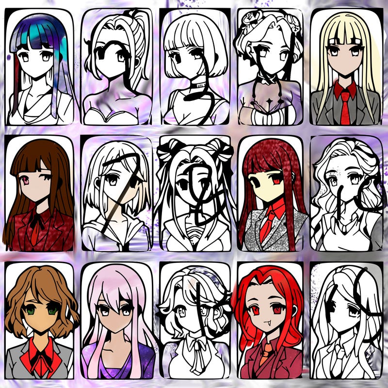 girls that look diffrent anime