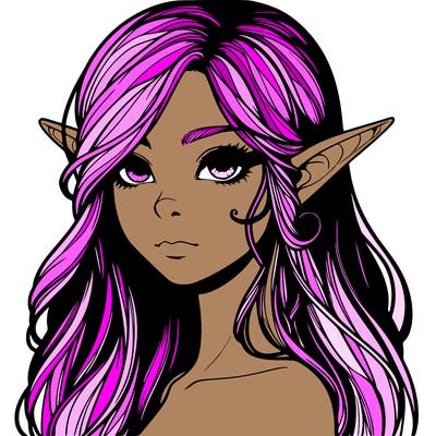 elf girl realistic dark fantasy