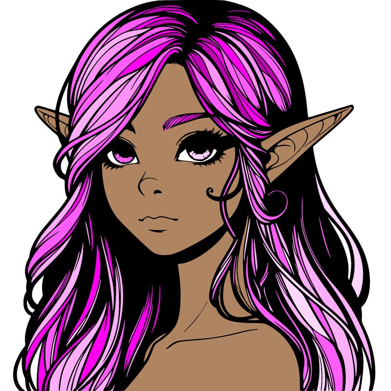 elf girl realistic dark fantasy