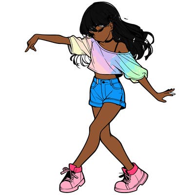 realistic girl danceing