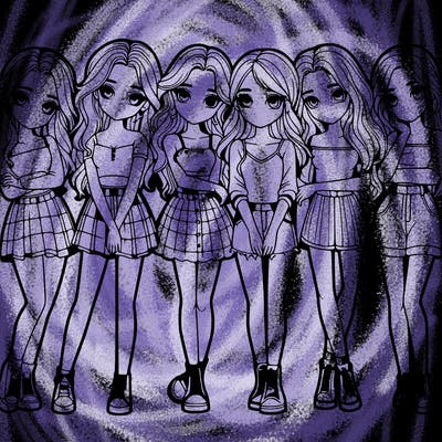 a group of girls realistic