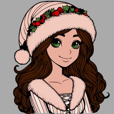 realistic christmas  girl