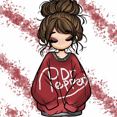 girl with baggy sweatshirt and messy bun