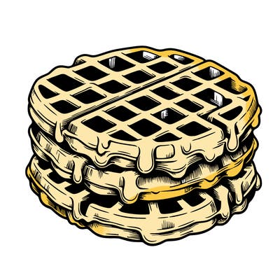 waffle in a detailed and realistic style