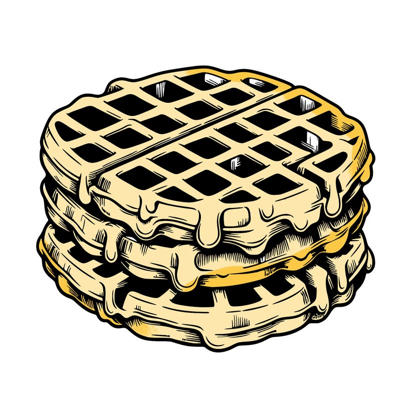 waffle in a detailed and realistic style
