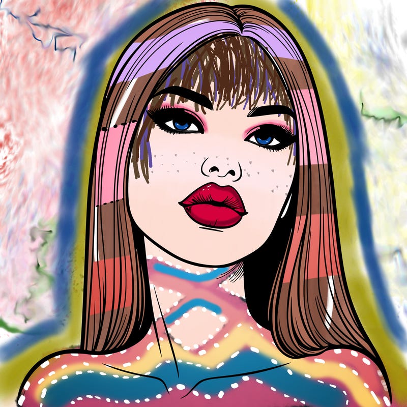 realistic woman with full lips