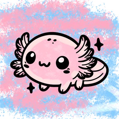 cute easy baby axolotl