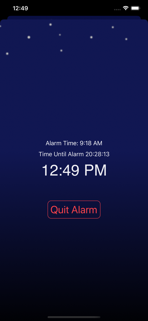 Inspire Alarm Clock - Inspire Alarm Clock interface showing current time and countdown until the next alarm