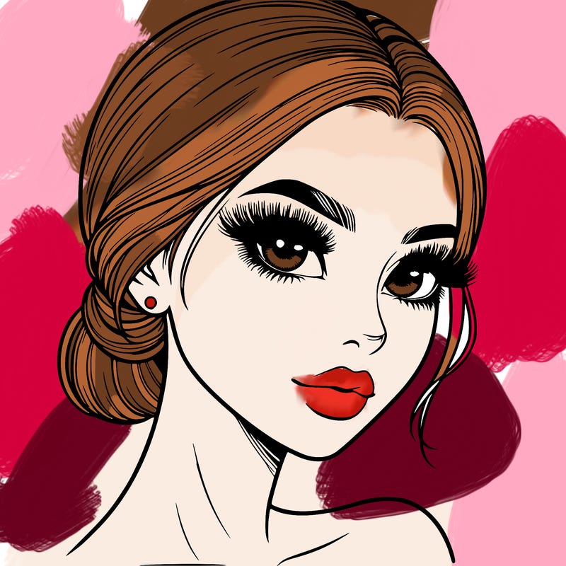 realistic girl with lashes