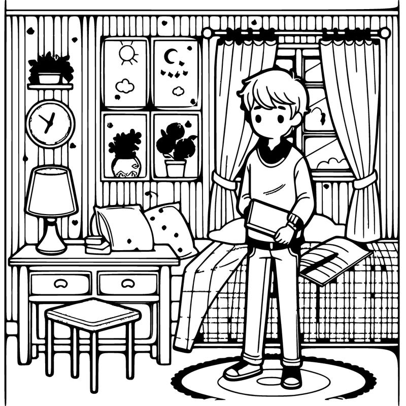 boy in room doing thing