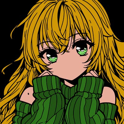 beautiful anime girl wearing a sweater