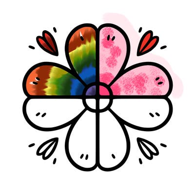 flower split into four sections