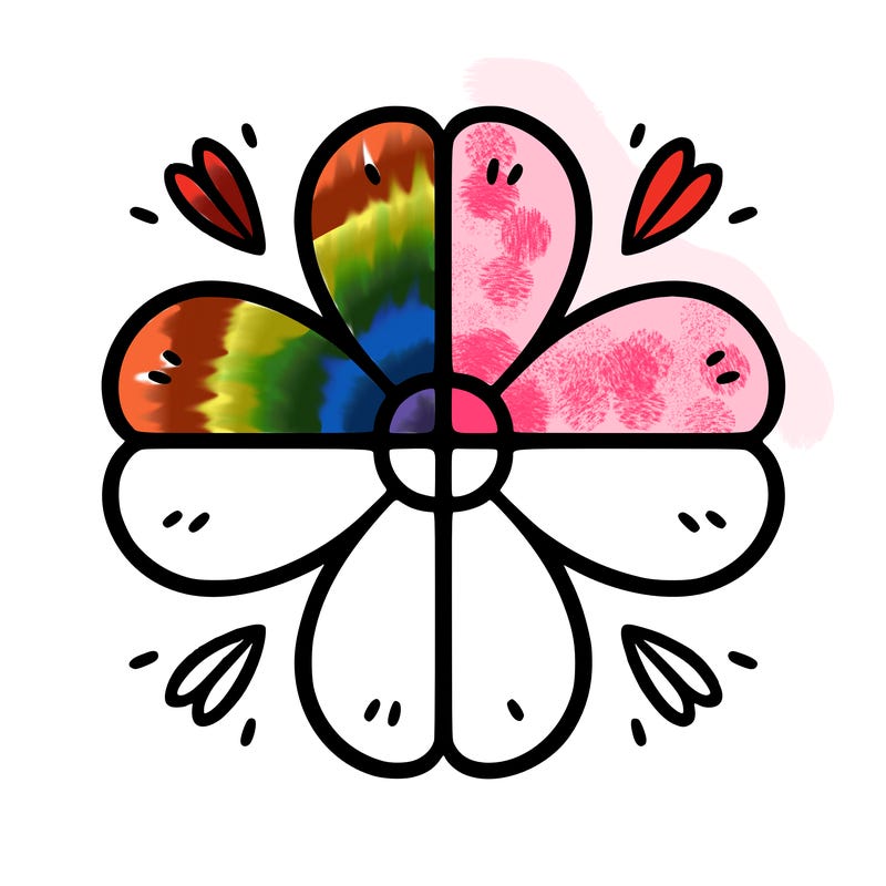 flower split into four sections