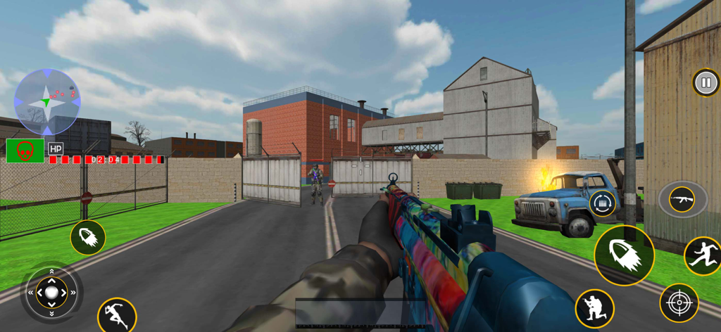 FPS Strike Ops : Modern Arena - First person shooter gameplay showing a commando mission in a military arena