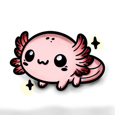 cute easy baby axolotl