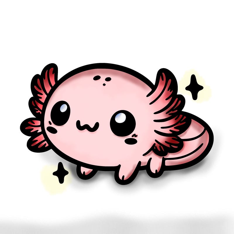 cute easy baby axolotl