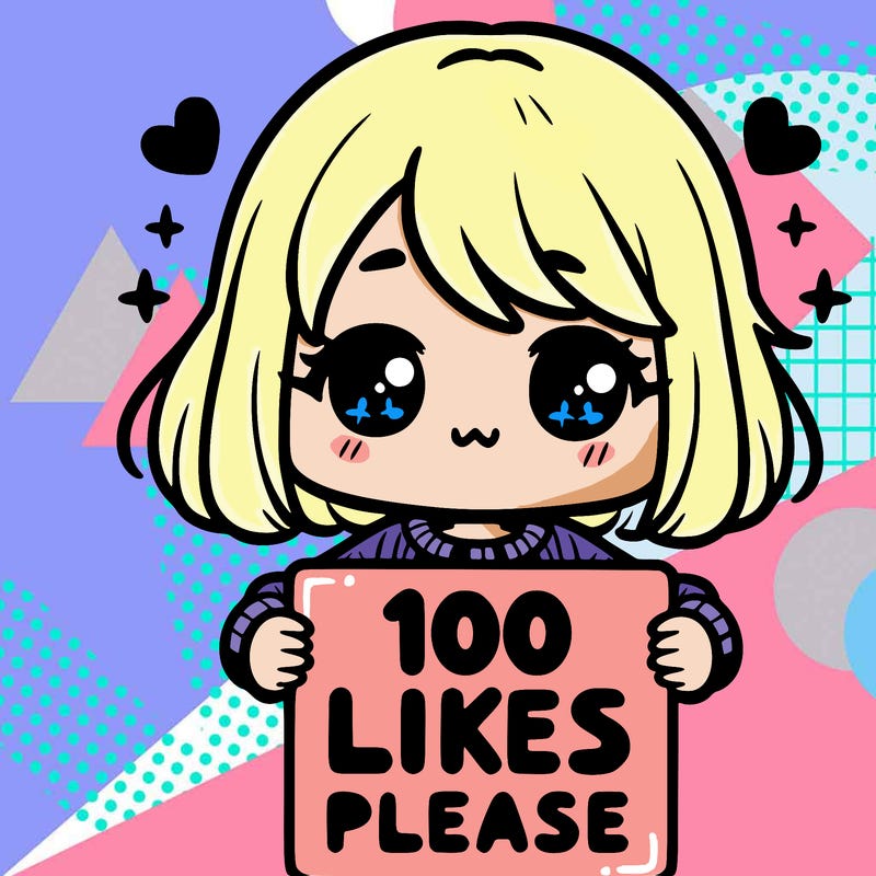cute girl holding a sign saying 100 likes please