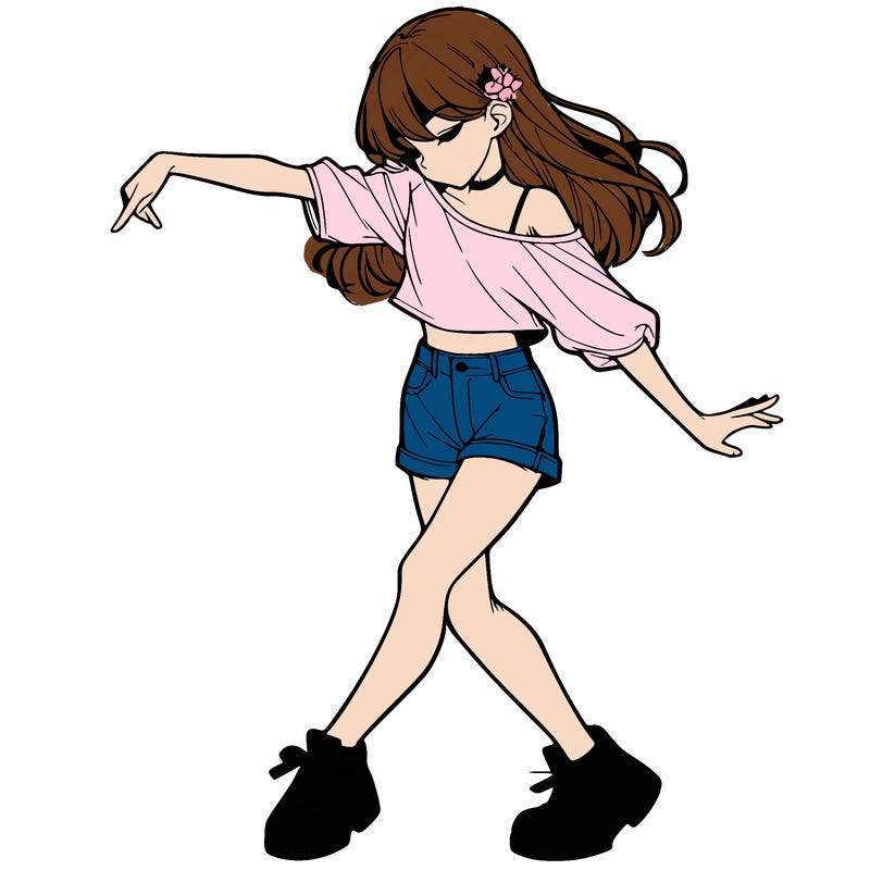 realistic girl danceing
