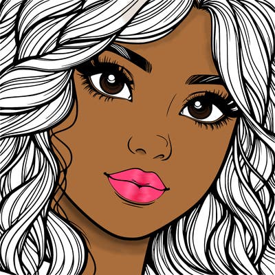 beautiful realistic girl close up to the camera with wavy hair,