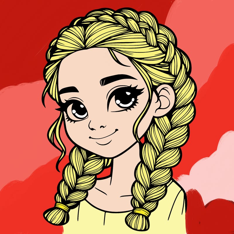 girl with braids realistic