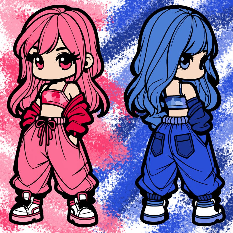 girl in crop top and baggy pants