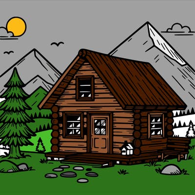 cabin in mountain