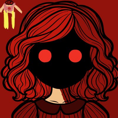 a girl with glowing eyes