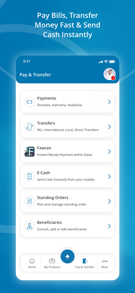 QIB MOBILE - QIB Mobile banking app payment and money transfer options