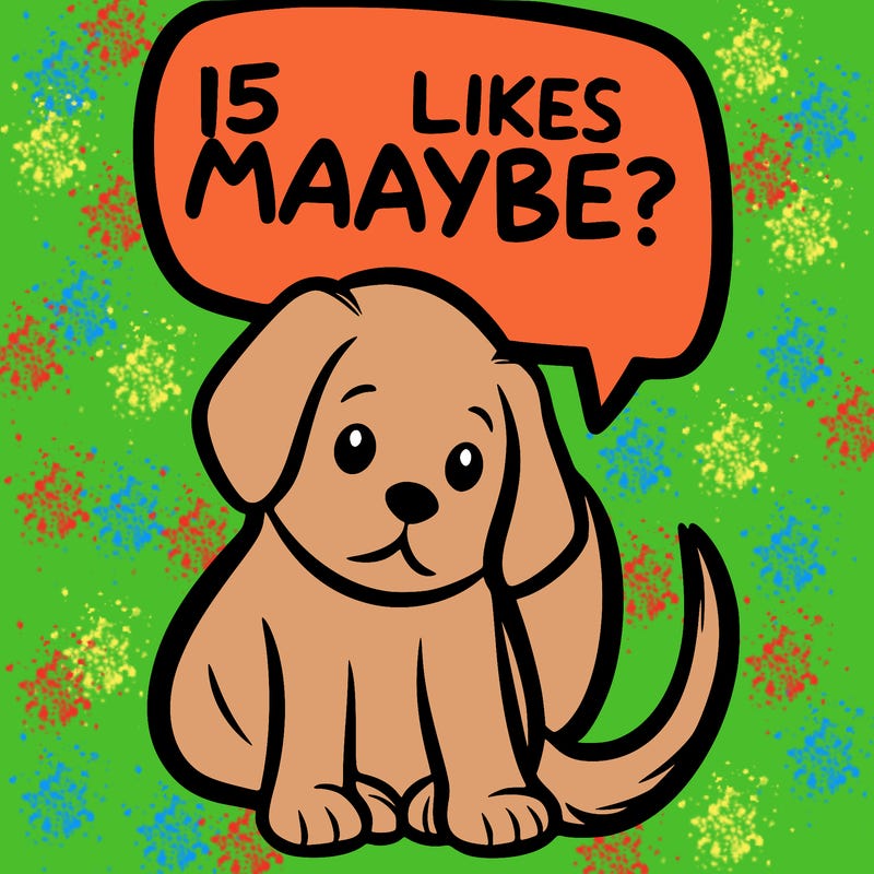 a puppy that says 5 like maybe