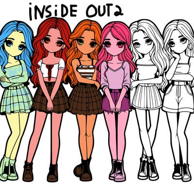 a group of girls realistic