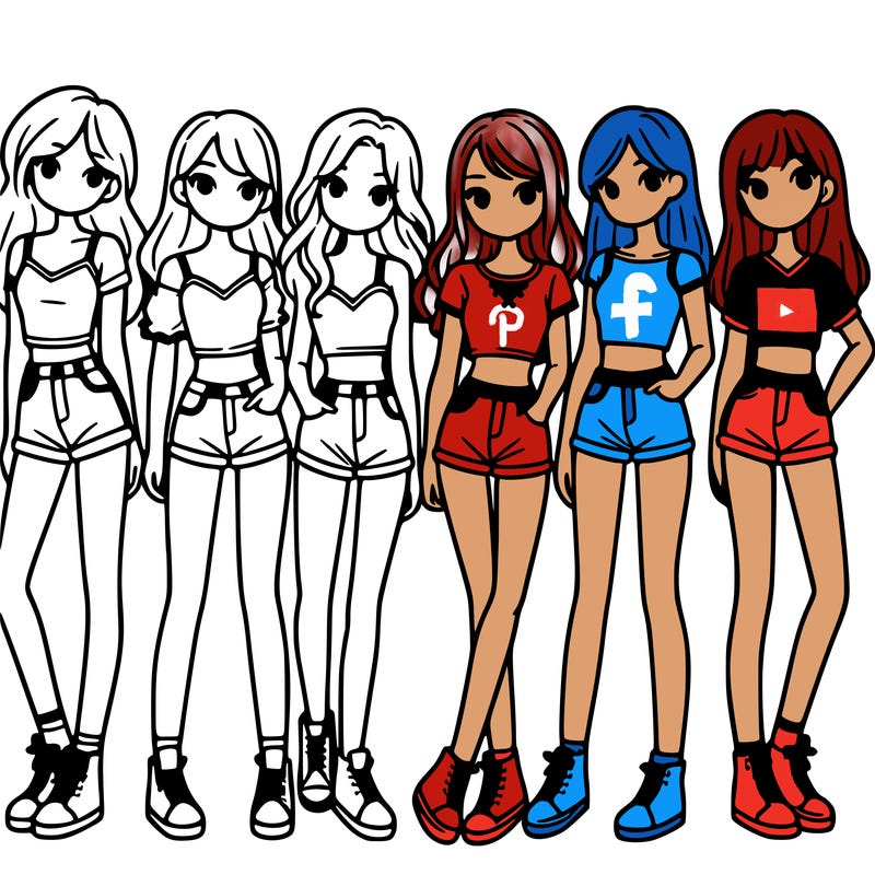 a group of girls wearing crop tops and shorts