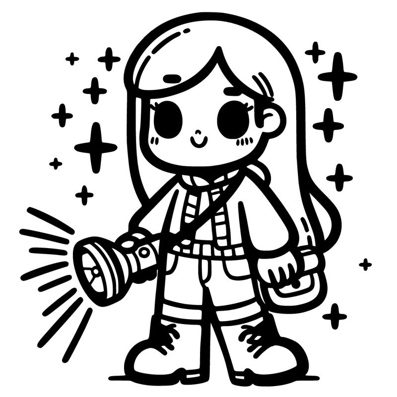girl with a flashlight