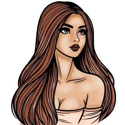 realististic girl long hair