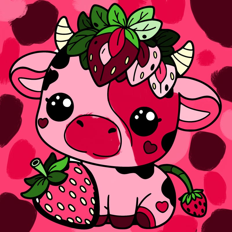 cute strawberry cow