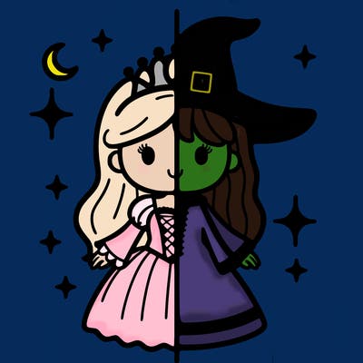 split princess and witch