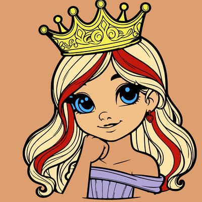 a realistic princess with a realistic crown