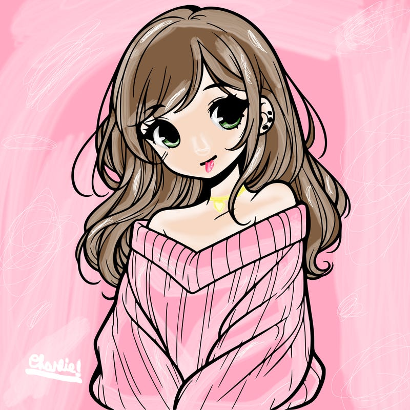 shy pretty girl wearing a sweater that is falling off one shoulder portrait