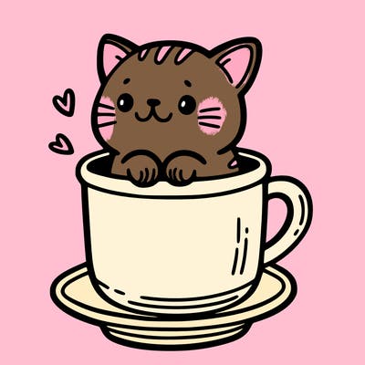 a  cat in a cup