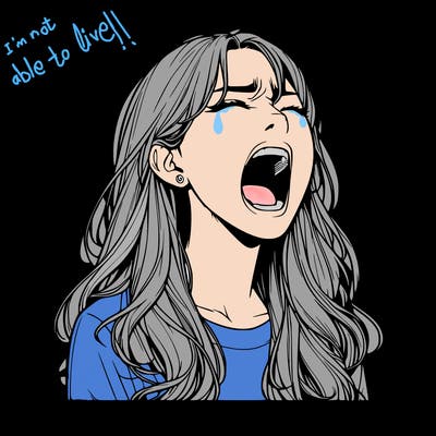 screaming realistic, girl