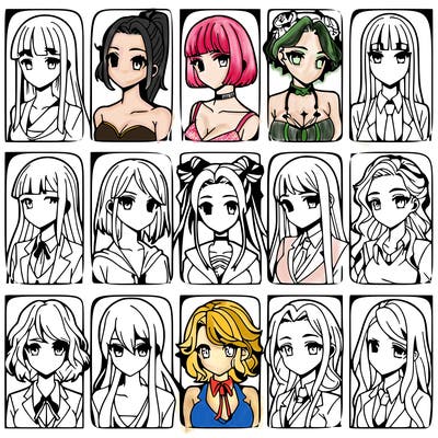 girls that look diffrent anime