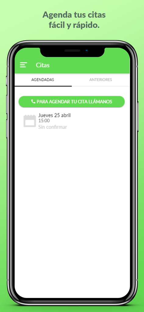 Nutrify - Mobile interface of the Nutrify app showing the appointment scheduling screen in Spanish.