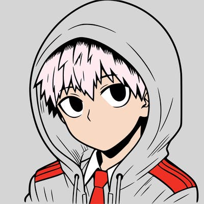 manga character with a hoodie