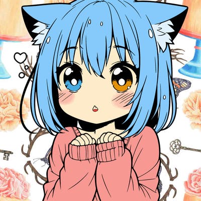 shy anime catgirl