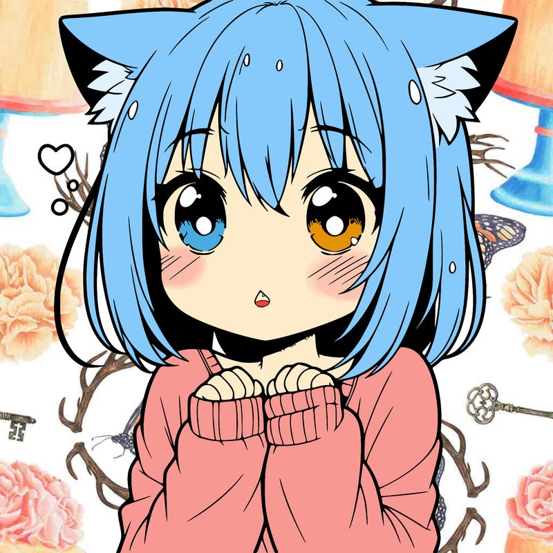shy anime catgirl